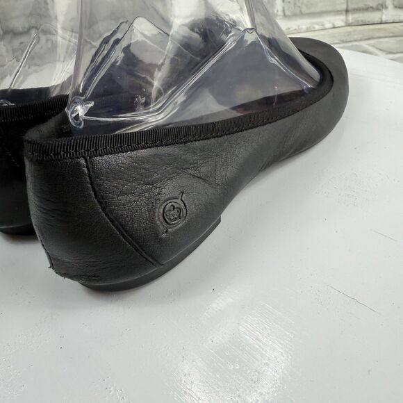 Born Julianne Ballet Flats Black Leather Women's Size 9/9.5 Casual Slip On Shoes - Picture 8 of 13